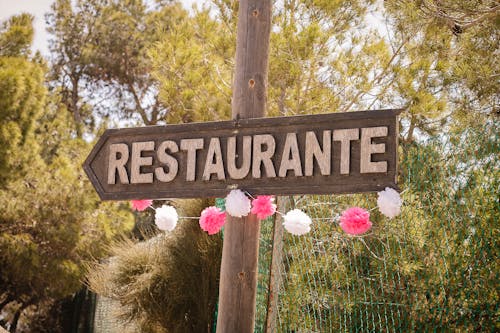 Signalisation De Restaurant En Bois Marron