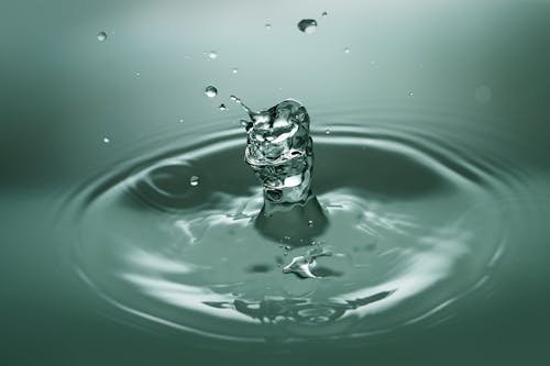 Close-up of Drop Splashing in Water