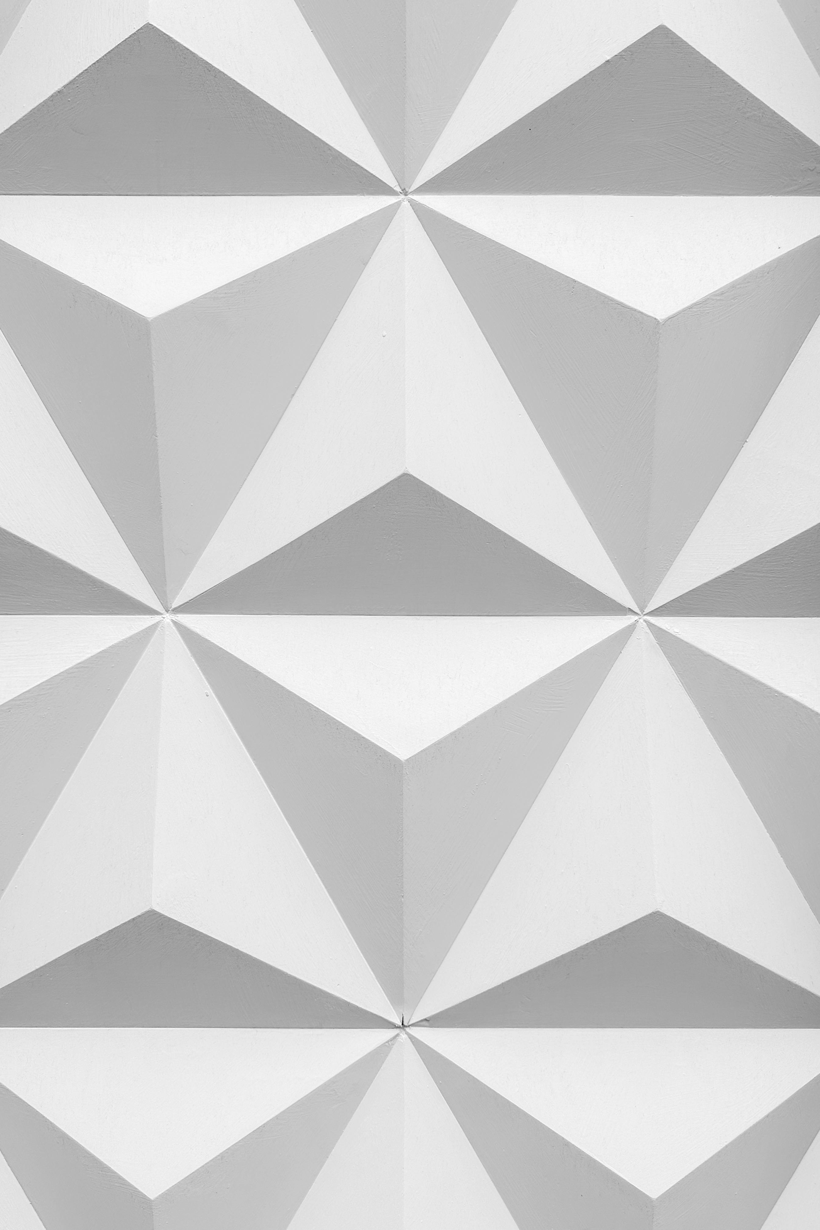 Free Abstract close-up of a textured geometric white wall pattern with a three-dimensional feel. Stock Photo
