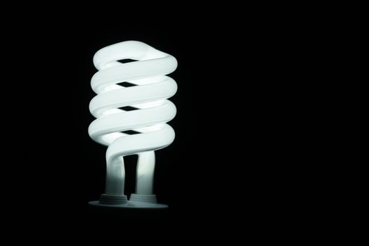 Illuminated Lamp Against Black Background