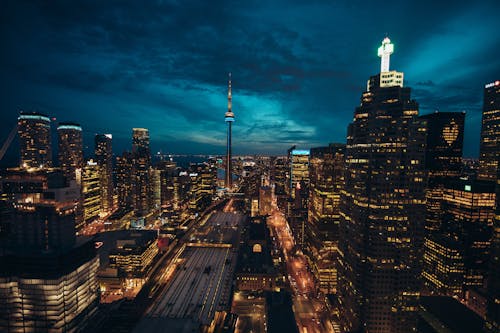 Foto Van Toronto Cityscape At Night