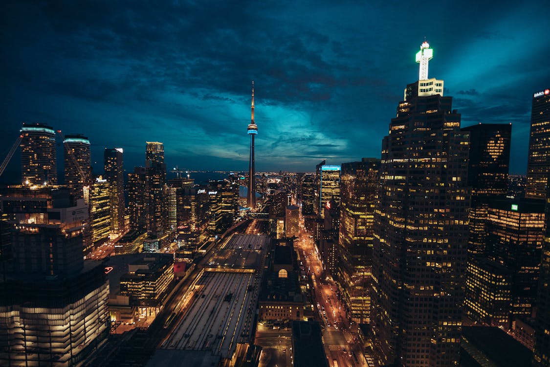 Foto Des Stadtbildes Von Toronto Bei Nacht