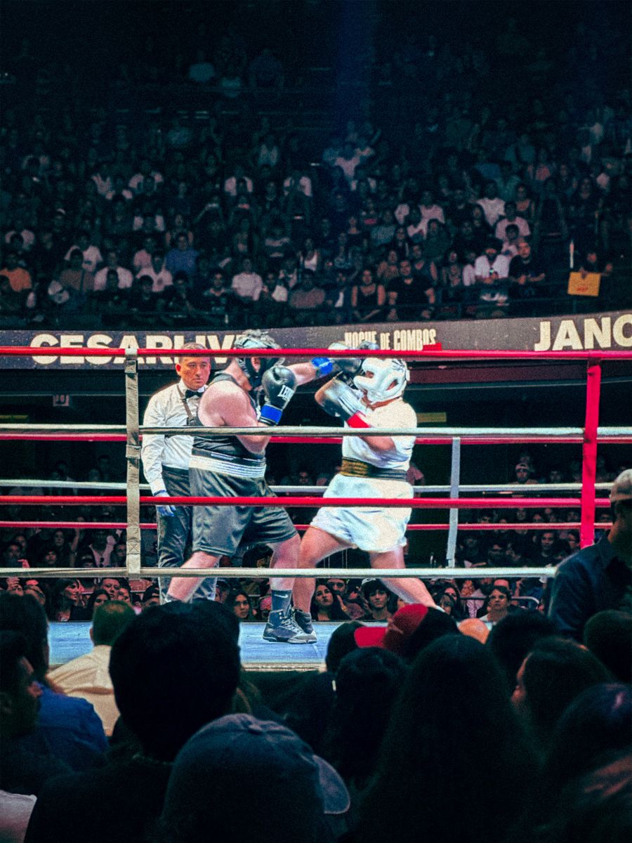 Boxing match in stadium (stock placeholder)