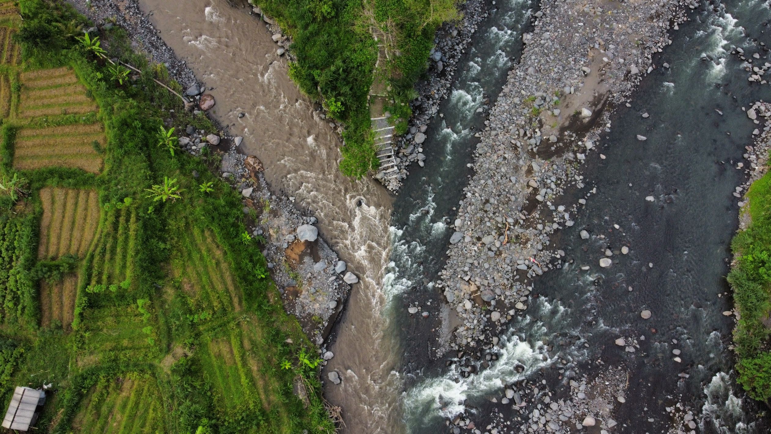 Two Rivers Combining Two Rivers Mixing · Free Stock Photo
