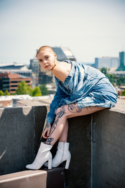 Woman Wearing Denim Jacket