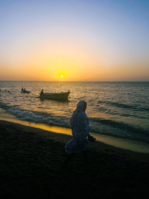 Imagine de stoc gratuită din apă de mare, atardecer