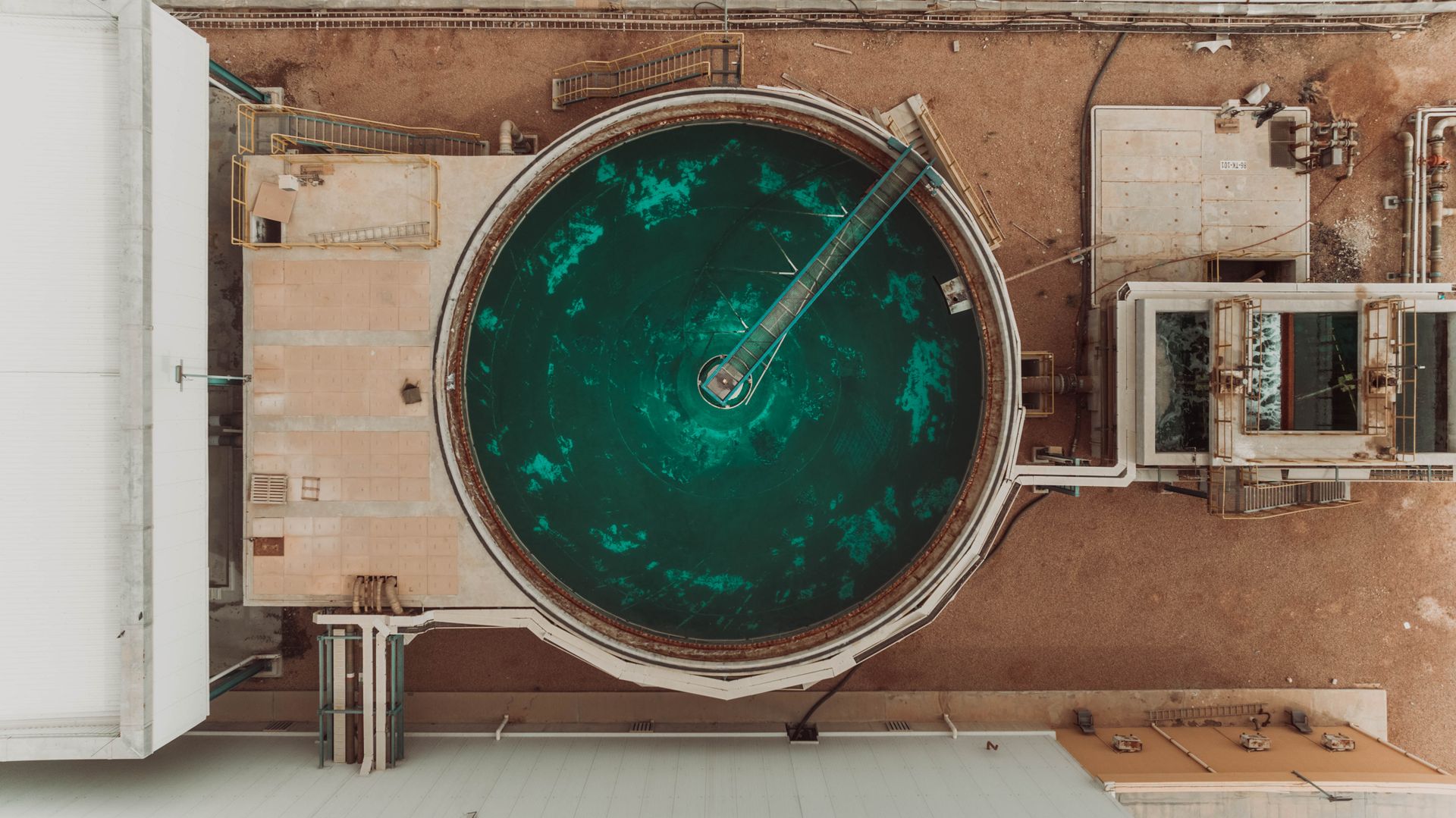 Aerial View of a Water Purification Facility