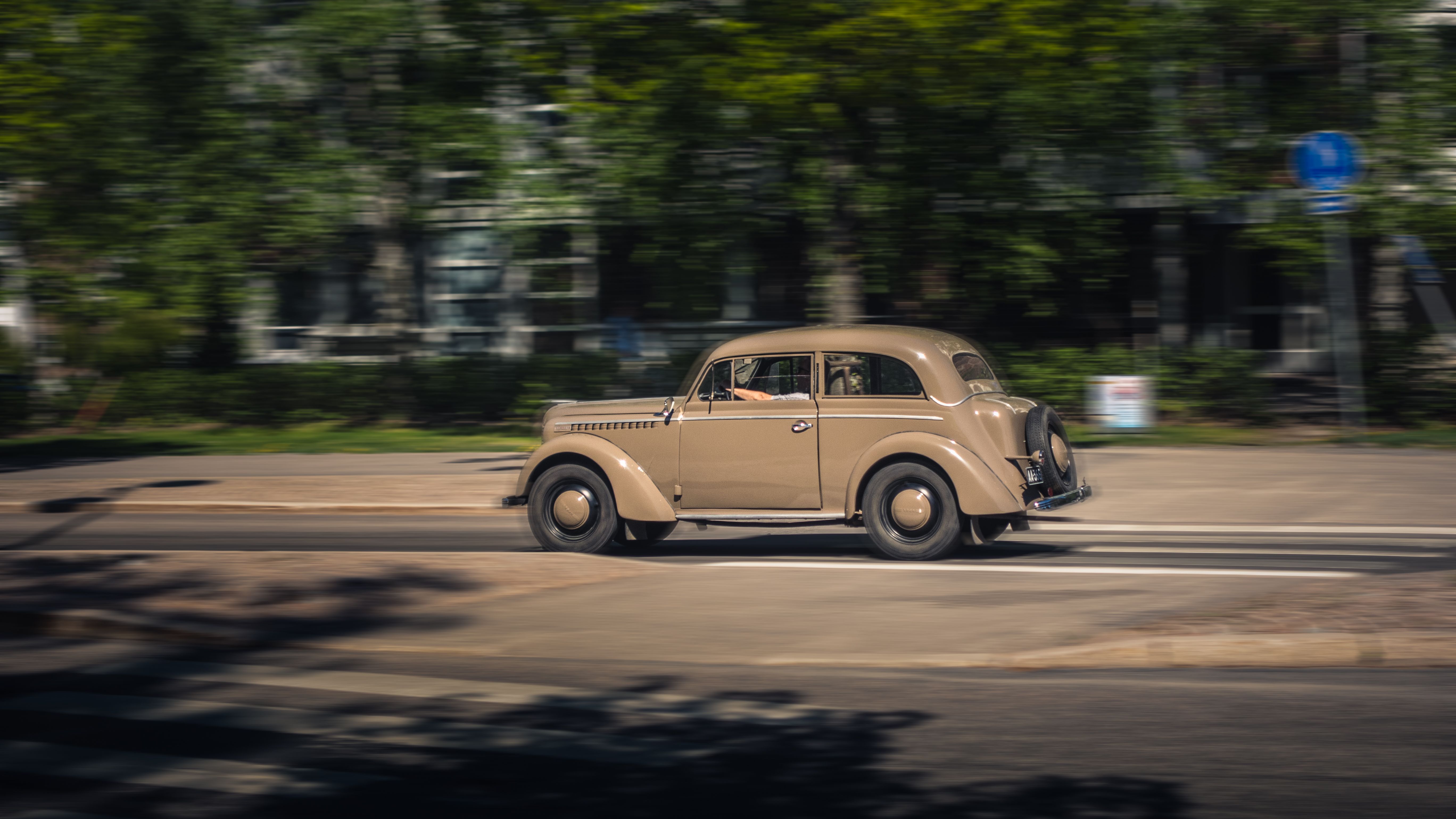 Opel Olympia Driving by Fast · Free Stock Photo