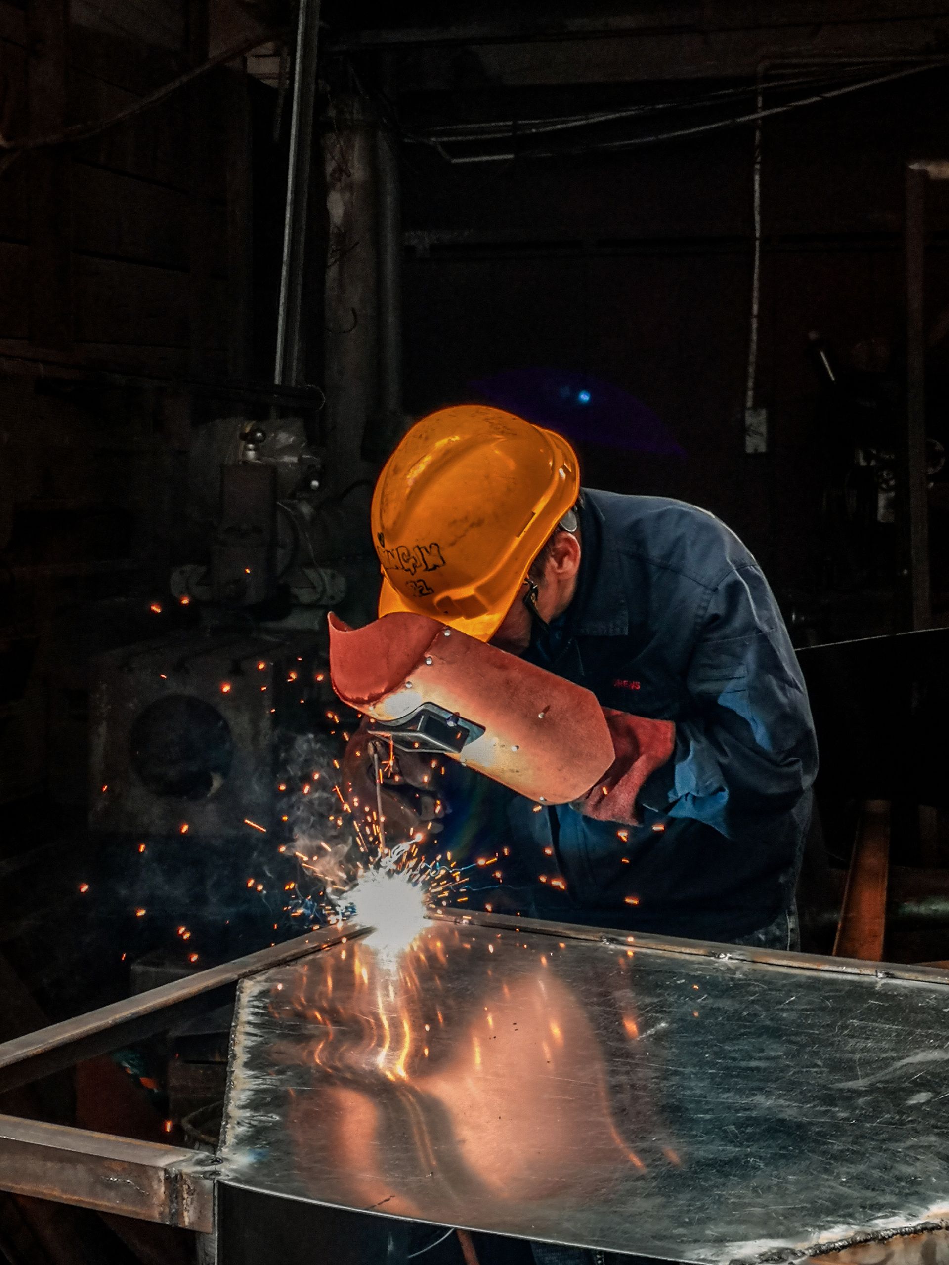 Al Mada technician welding steel