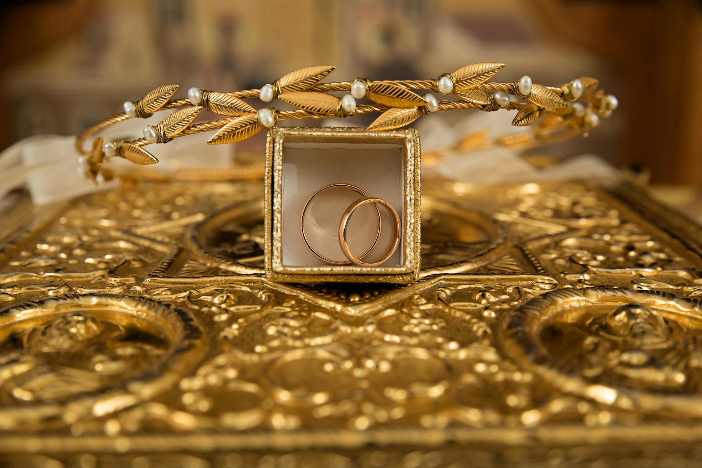 brass rings on a brass box