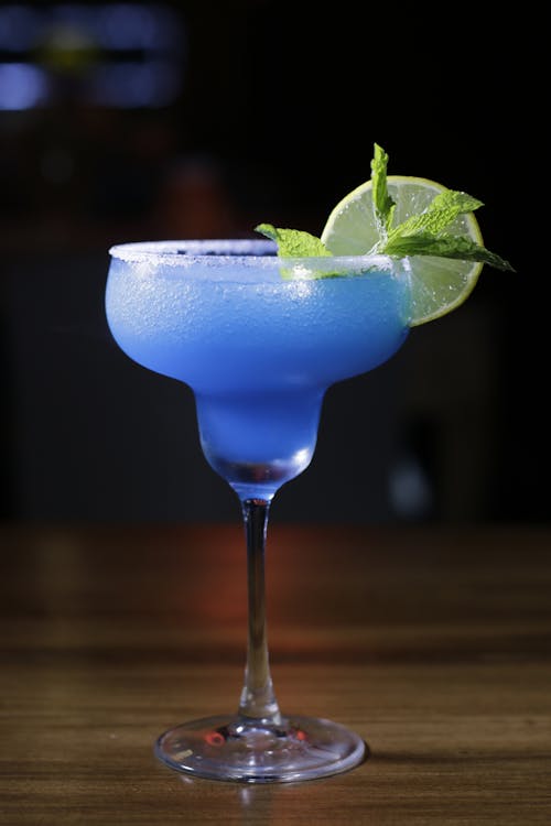 Free Blue Margarita With Lemon Stock Photo
