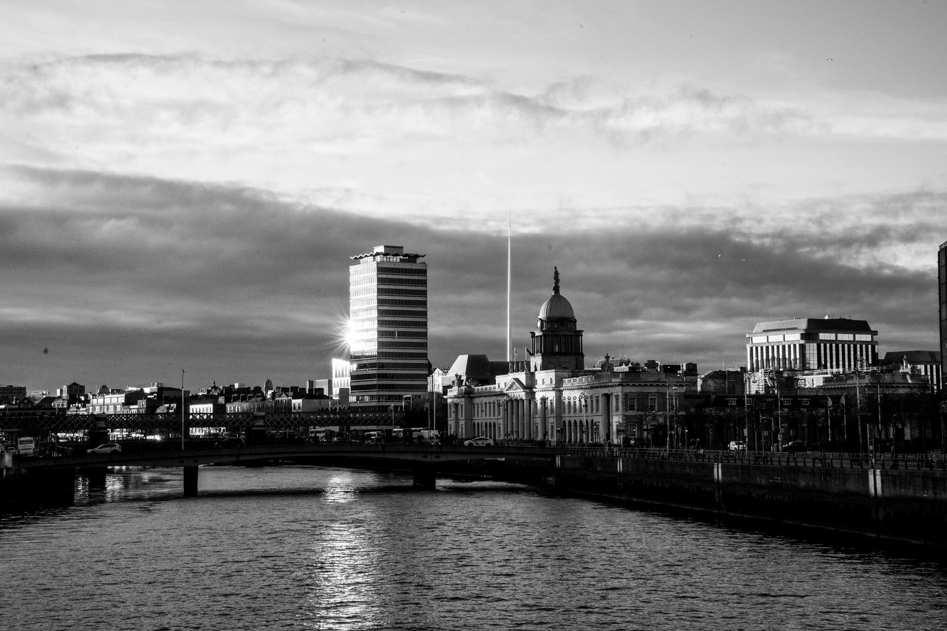 Government Building in Dublin in Black and White