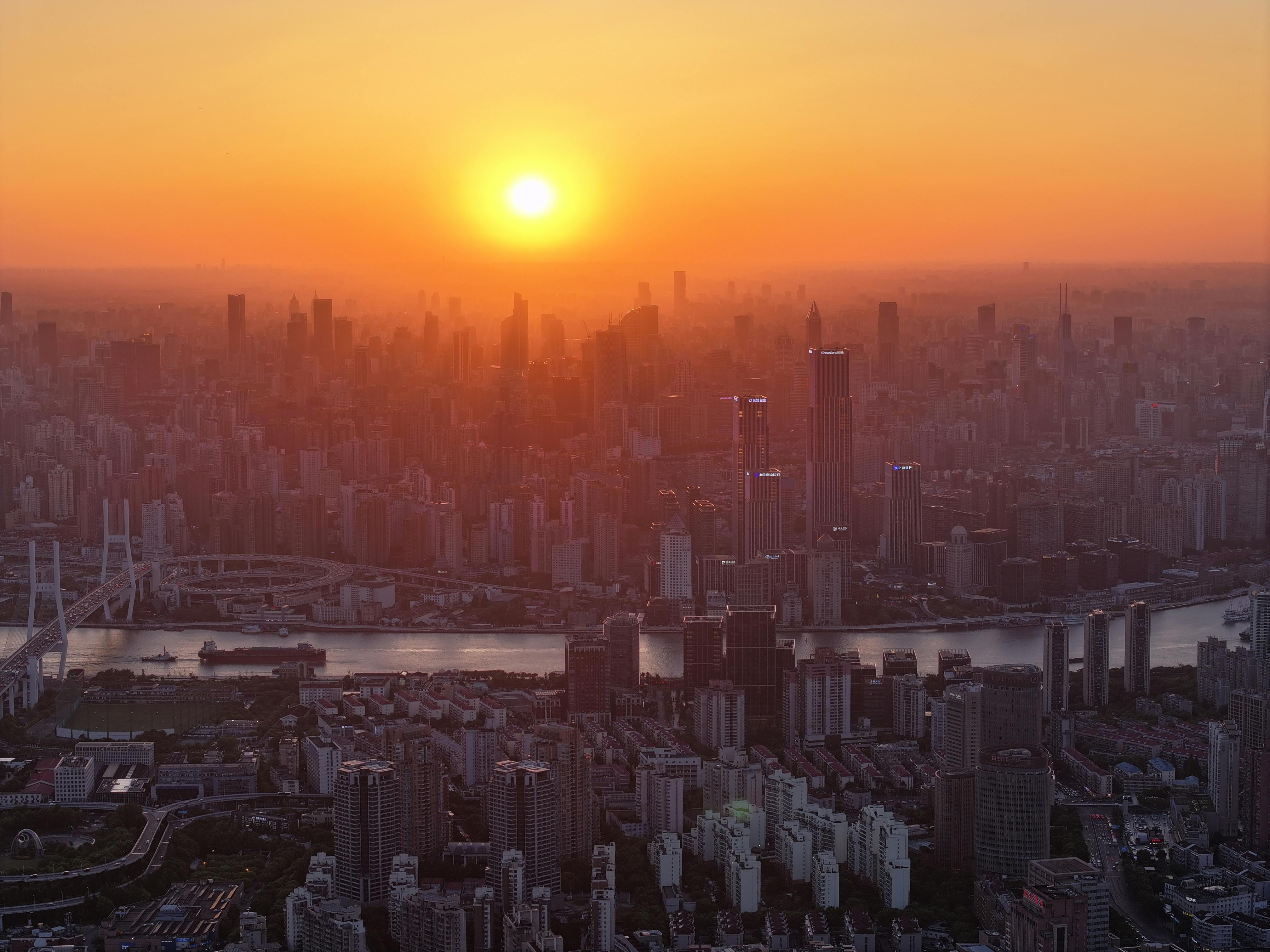 бесплатная 上海陆家嘴落日 Стоковое фото
