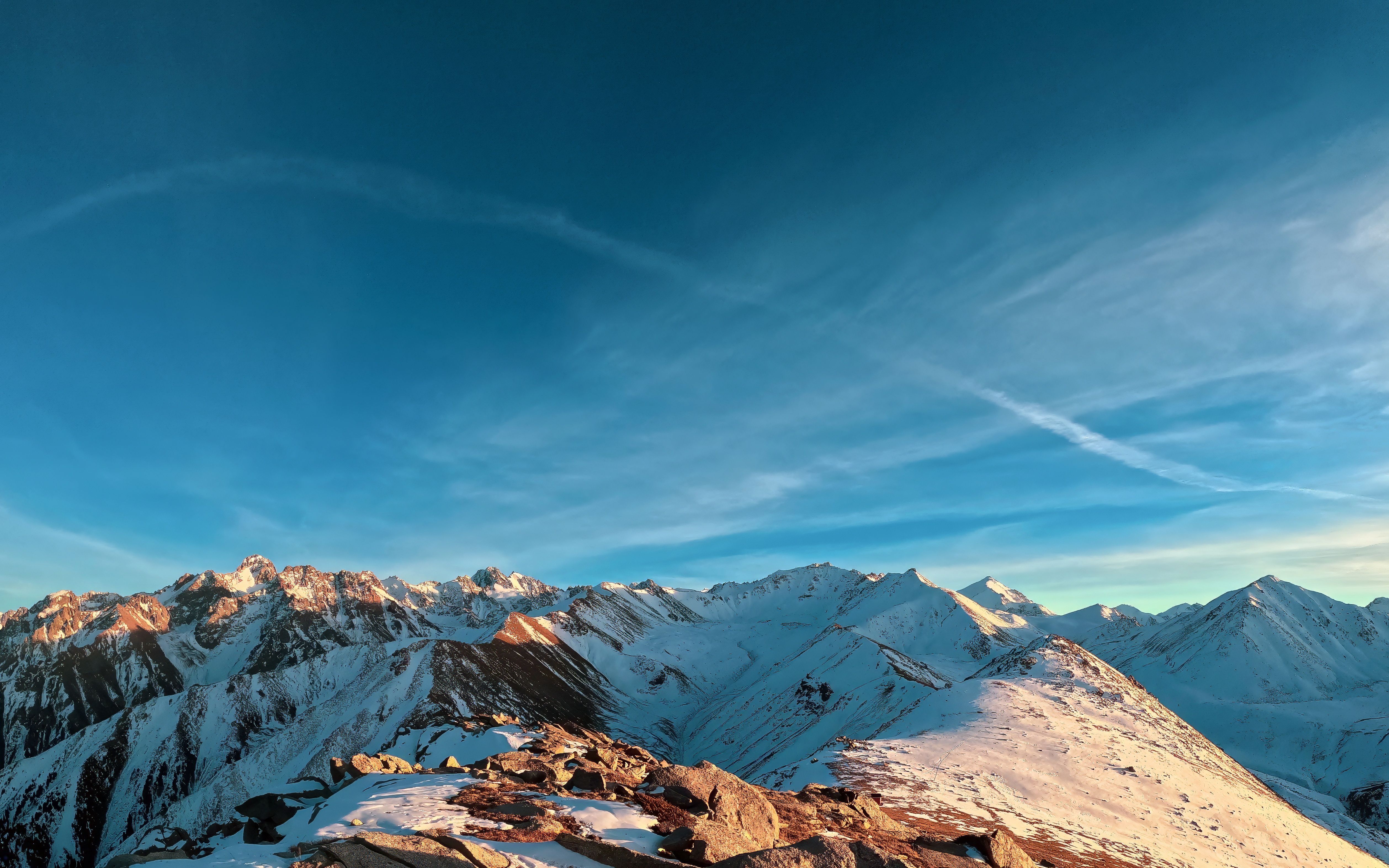 Mountain peaks and ridges