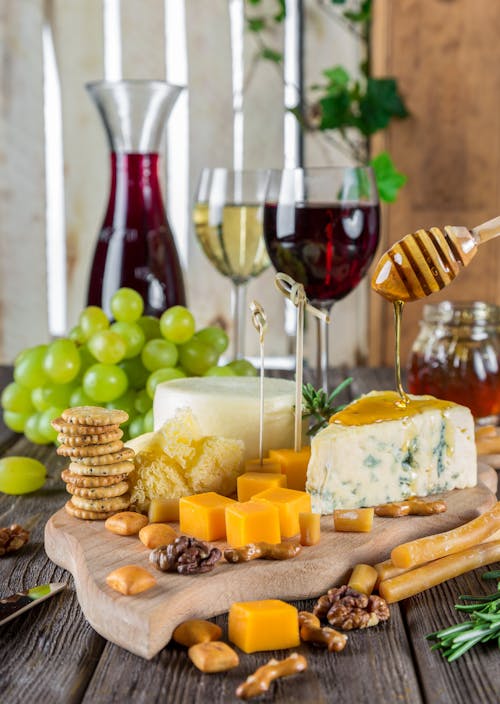 Close-up of Wine And Fruits