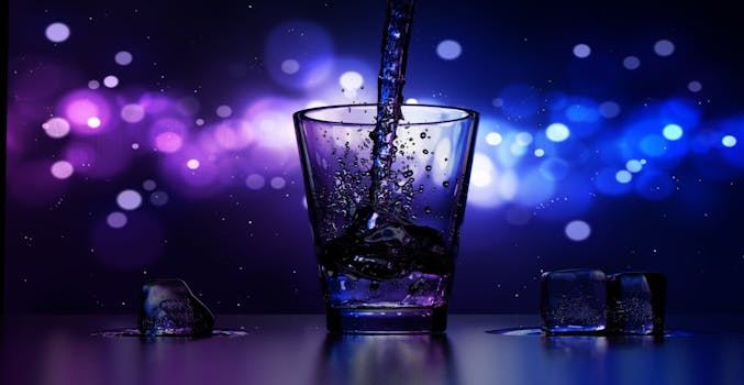 Close-up of Water Splashing in Drinking Glass