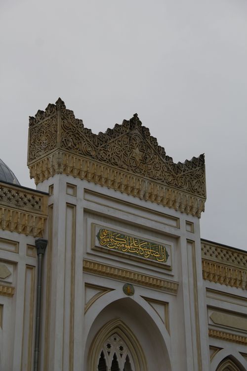 Free Close-up of the intricate architectural details of Yildiz Mosque's exterior facade. Stock Photo