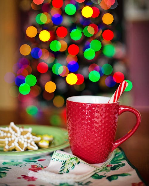 Imagine de stoc gratuită din băutură, beculețe de crăciun, bokeh