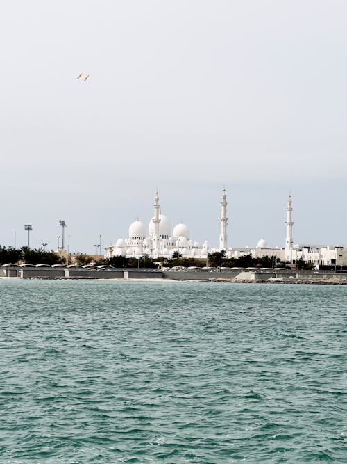 A view of the sheikh zayed mosque from the water