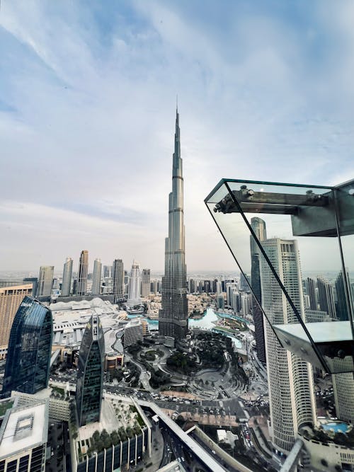 The view from the top of the burj khalifa tower