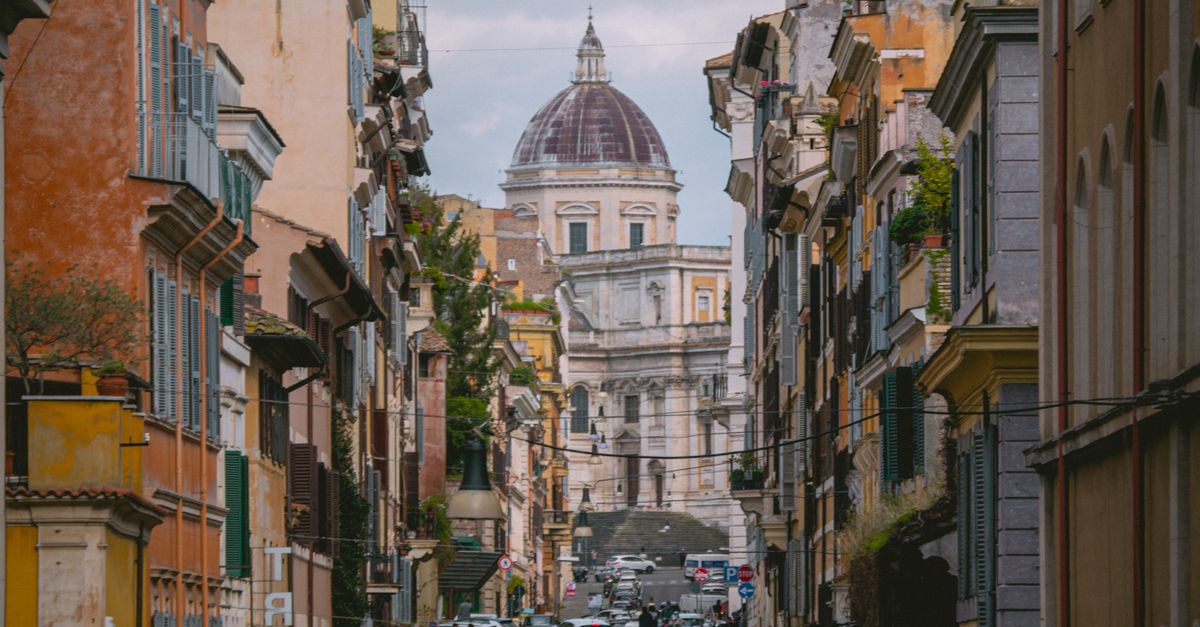 A Busy Street between Apartment Buildings in Monti, Rome, Italy · Free ...