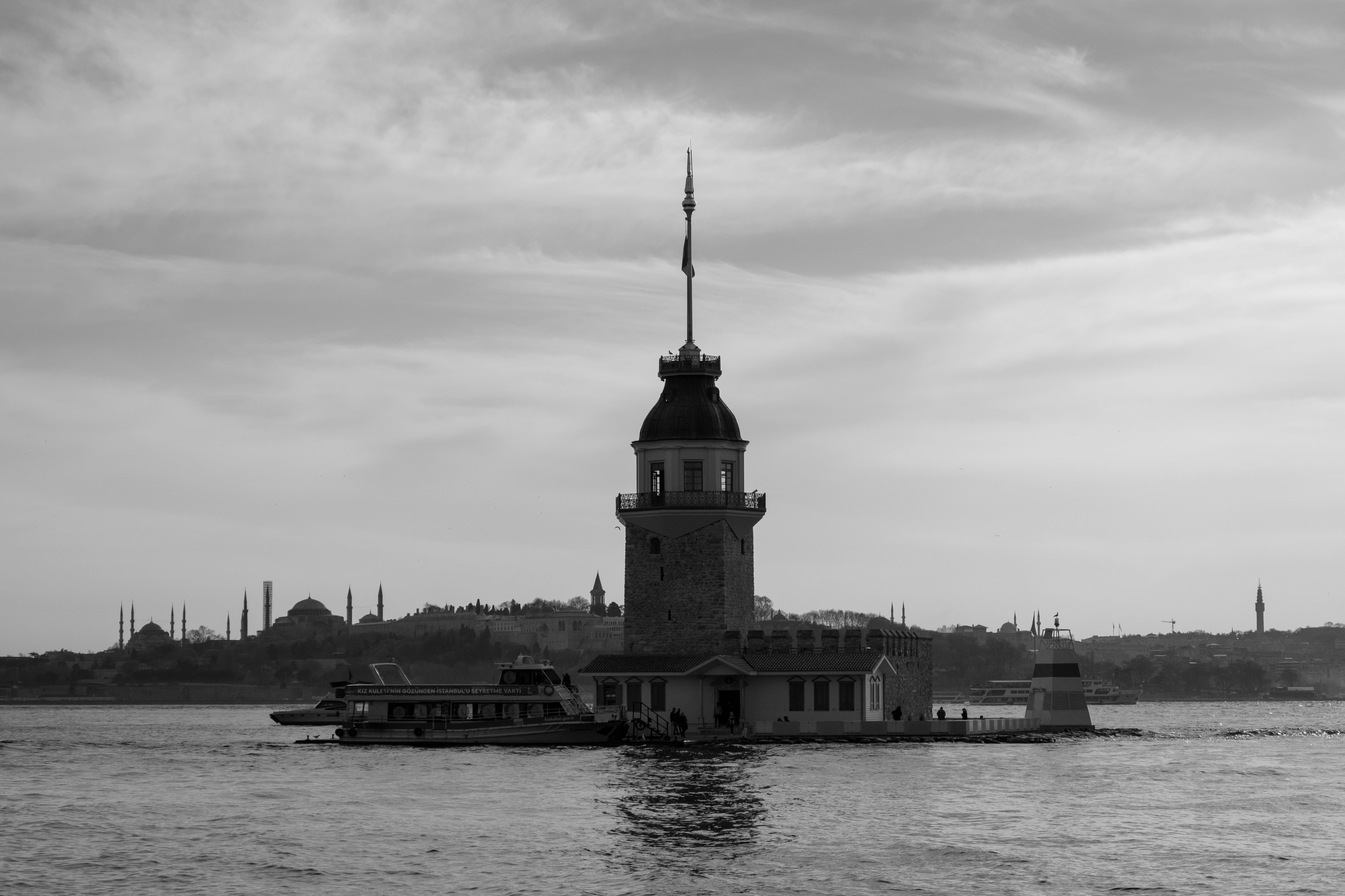 Iconic Maiden's Tower on Istanbul's coast — 18th-century Bosphorus lighthouse islet now museum + café