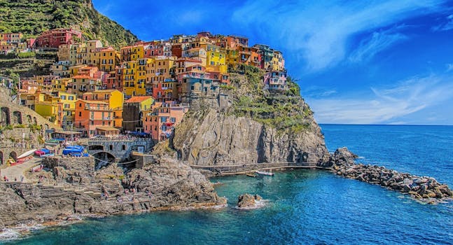 Panoramic View of Sea Against Blue Sky