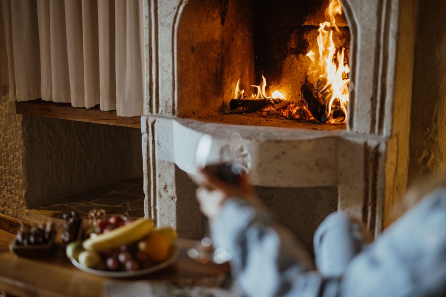 Wine hour by the hearth