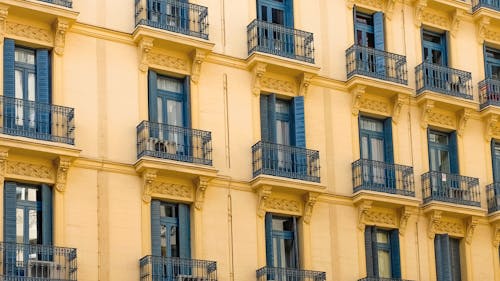 Free Yellow Residential Building Stock Photo