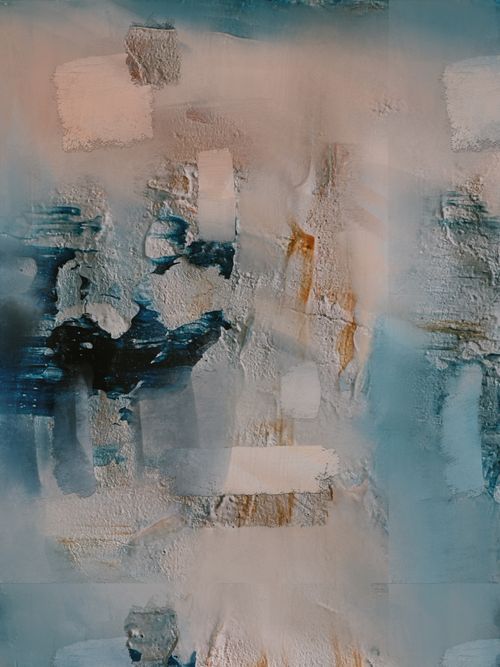 Free Abstract painting with rich textures and shades of blue and white, creating a calming visual effect. Stock Photo