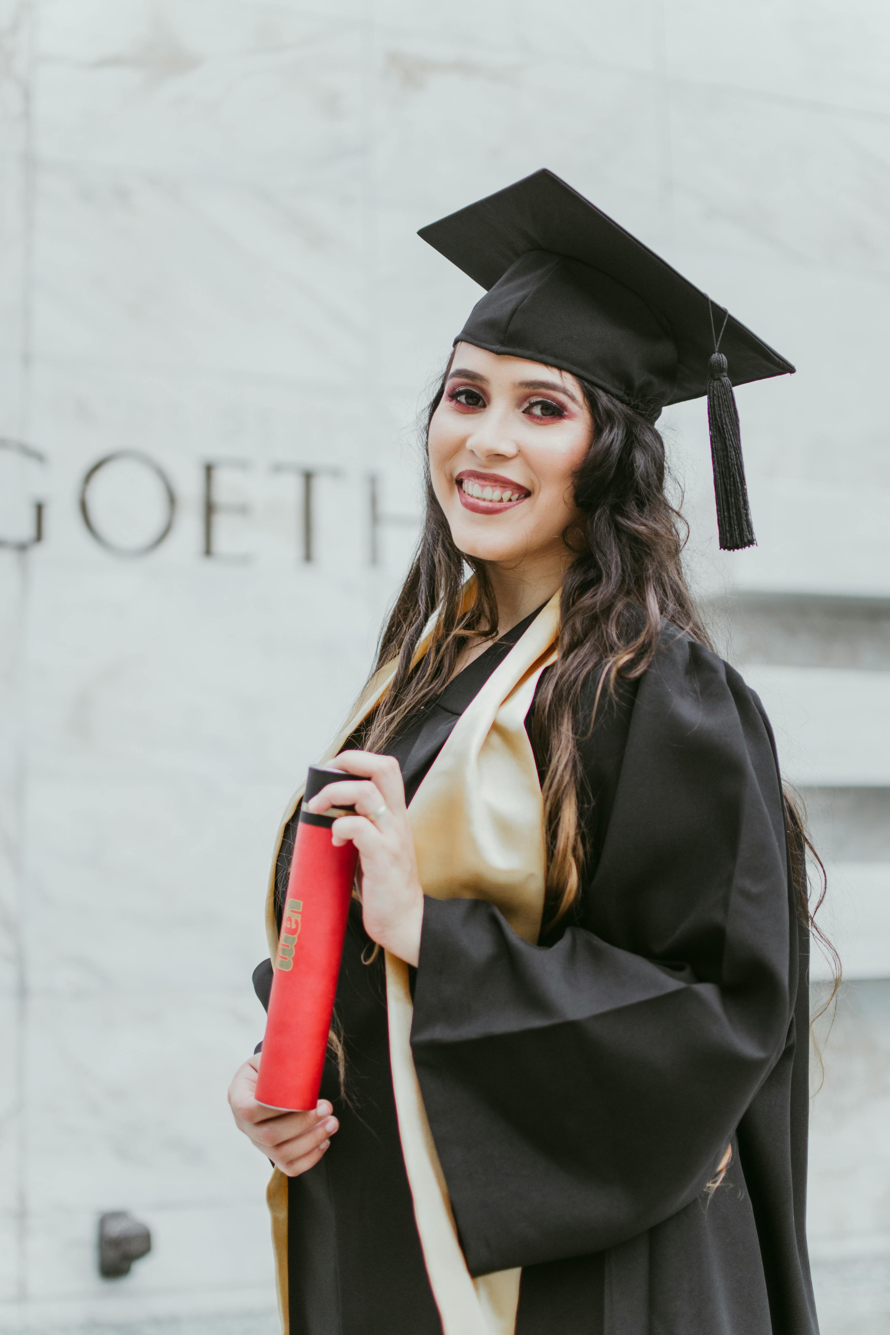 Selective Focus Cheerful Men Graduation Caps Holding Diplomas Students  Stock Photo by ©IgorVetushko 258235138