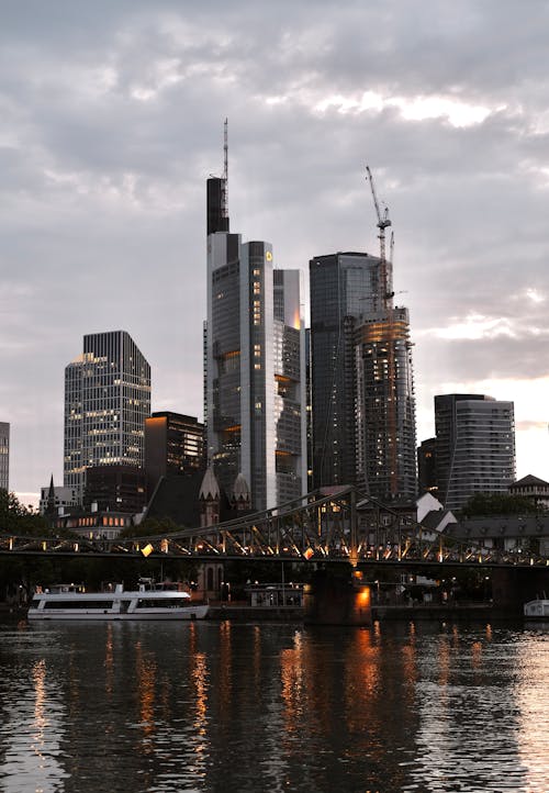 Frankfurt skyline at dusk