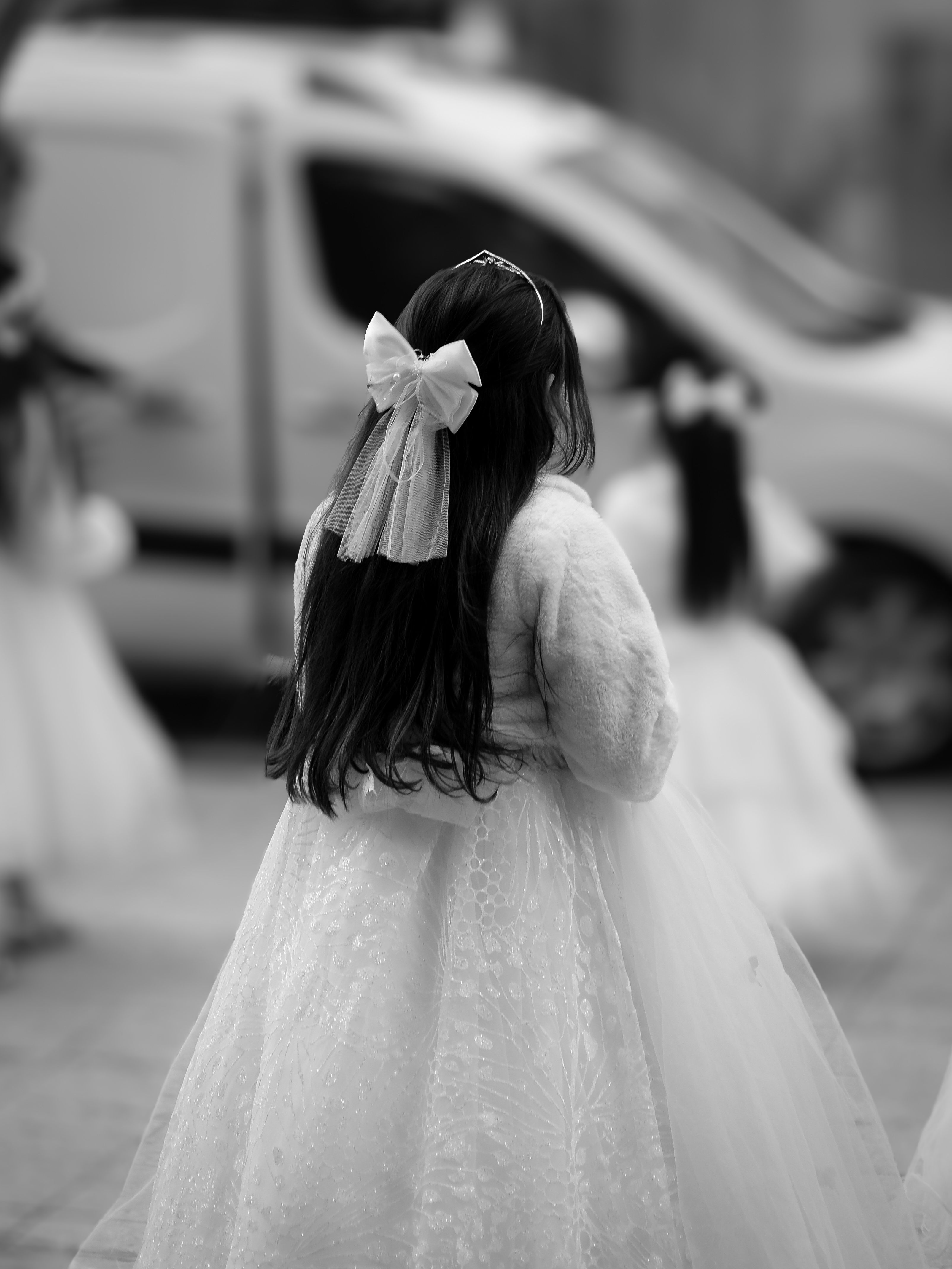 Back View of Girl in First Communion White Dress · Free Stock Photo