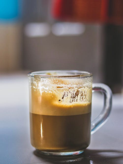 Açık Kahve Fincanı Kahverengi Içecek Fotoğrafını Kapatın