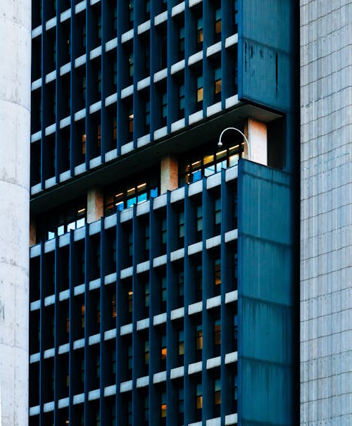 Free Blue Building Close-up Photography Stock Photo