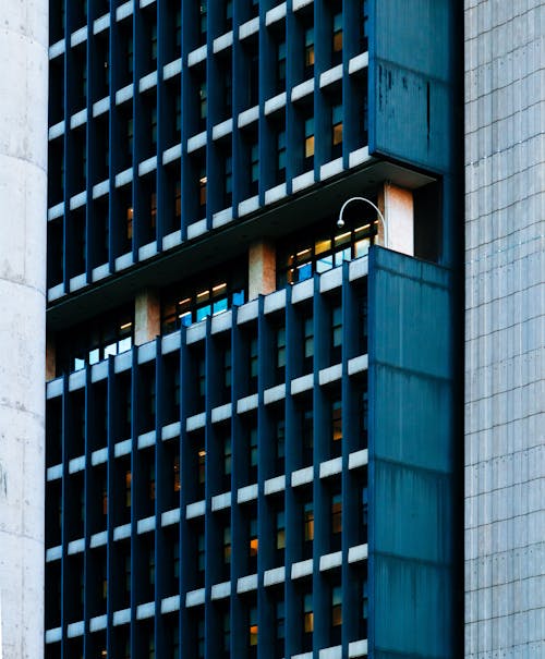 Blue Building Close-up Photography