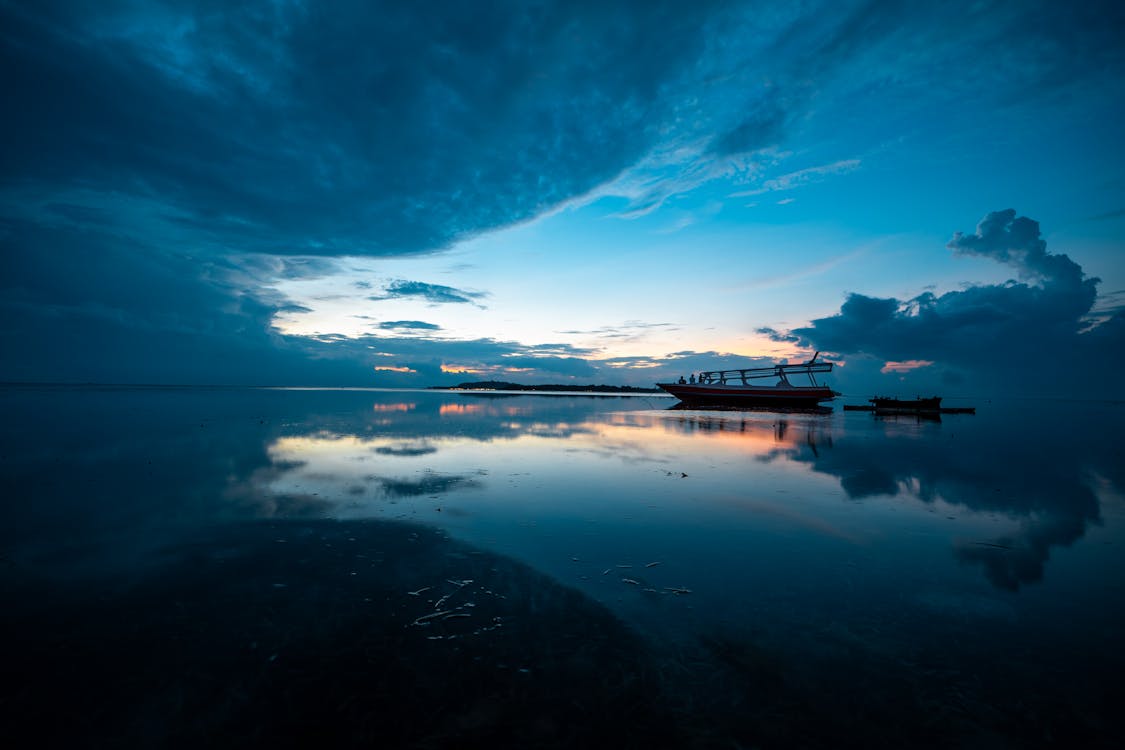 Silhouette of Boat on Shore