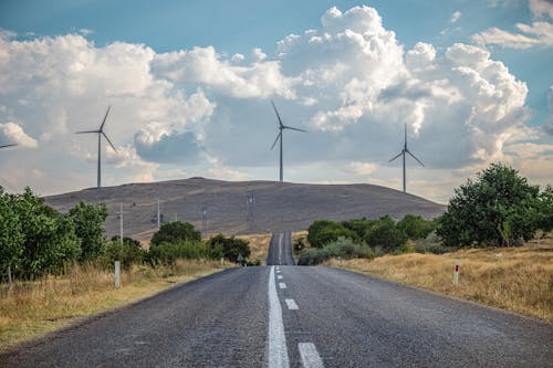 Fotos de stock gratuitas de carretera, energía eólica, energía limpia