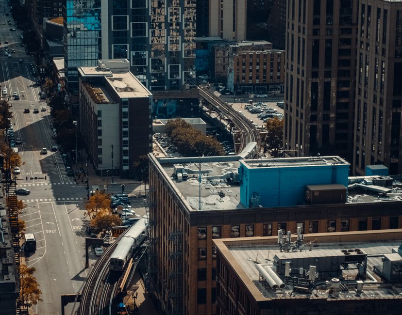 Chicago aerial intersection
