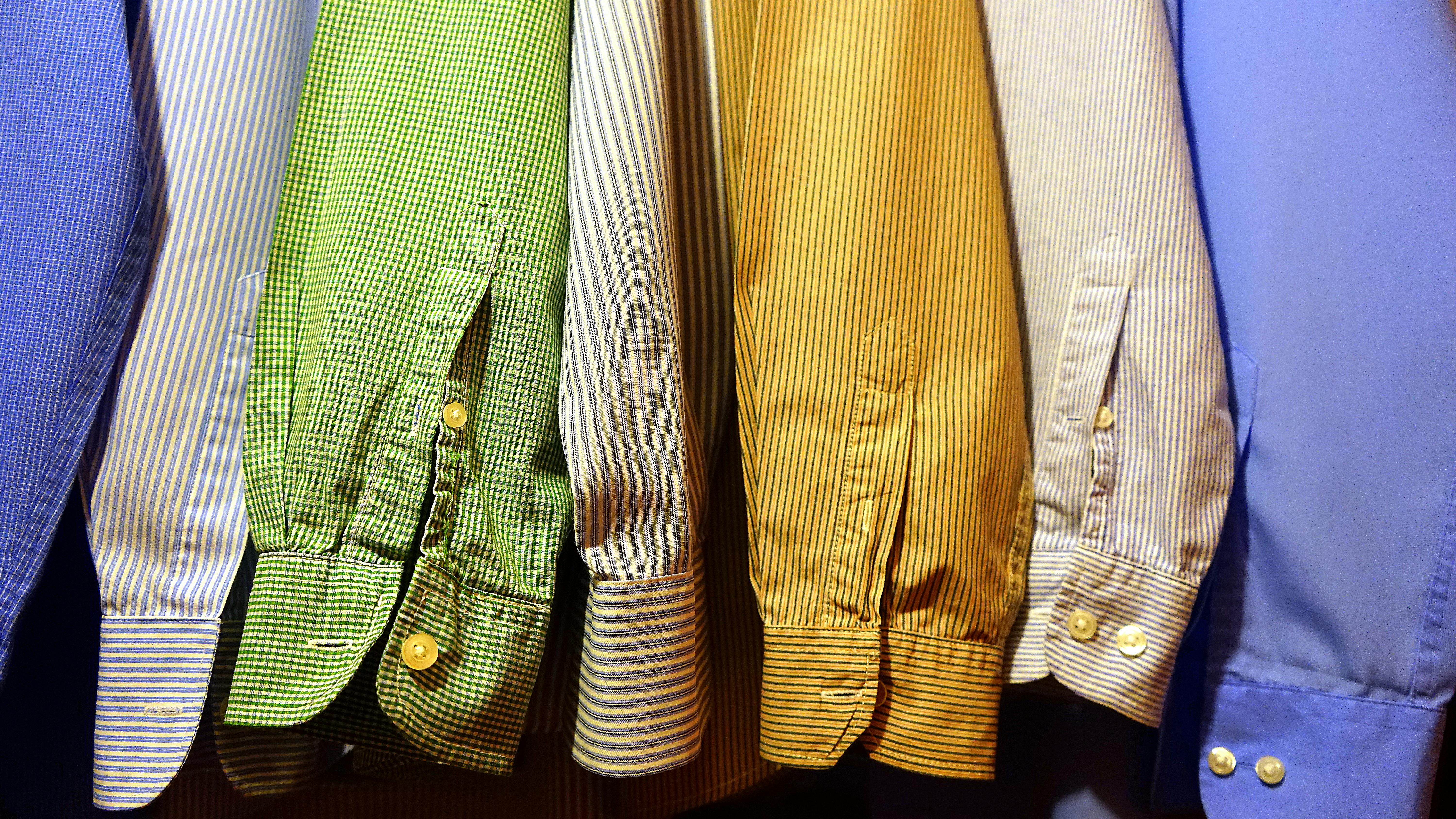 Close-up of dress shirts