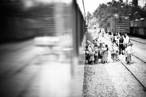 Free People Boarding The Train Stock Photo