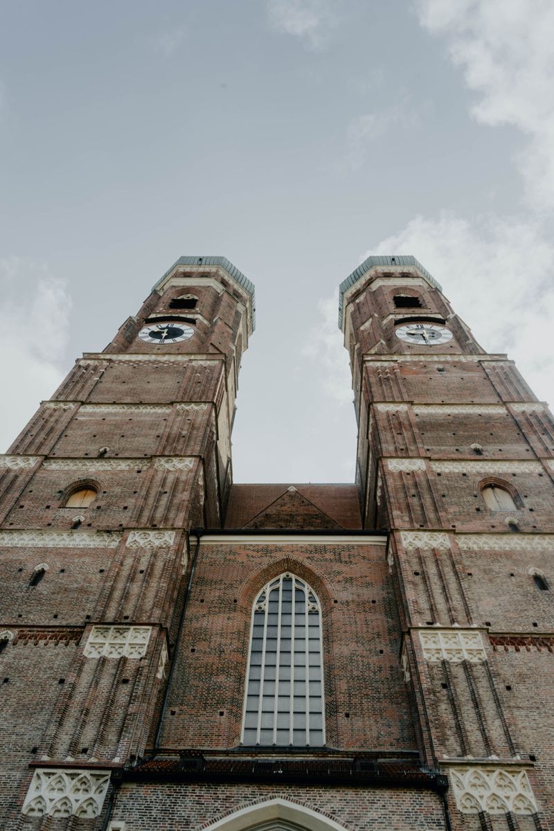 Twin brick towers of the Frauenkirche cathedral in Munich