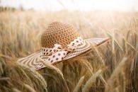Shallow Focus Photo of Brown Straw Hat on Wheat Field