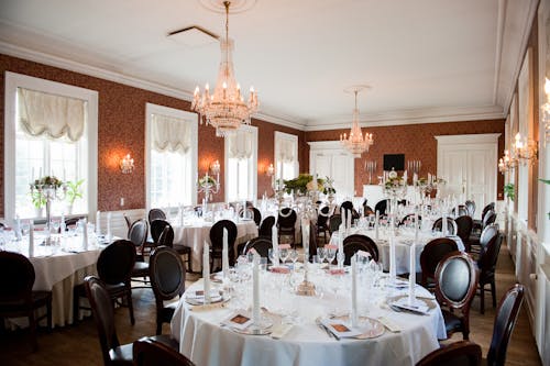 Two Chandelier Hanging in a Room