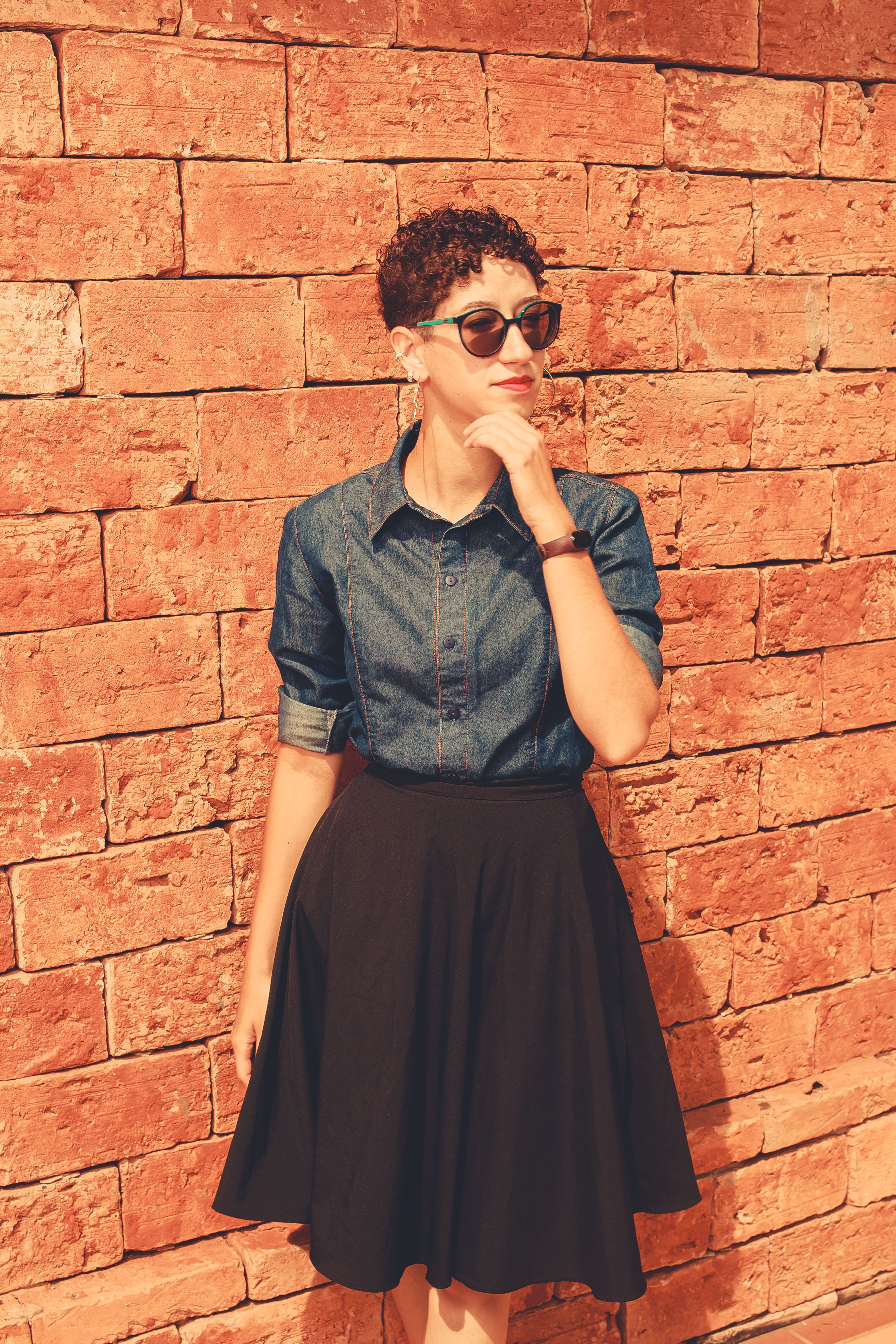 Saia Jeans Longa