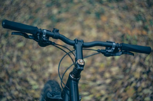 Bicicleta Preta Com Gato De Pelo Preto E Marrom Nas Costas