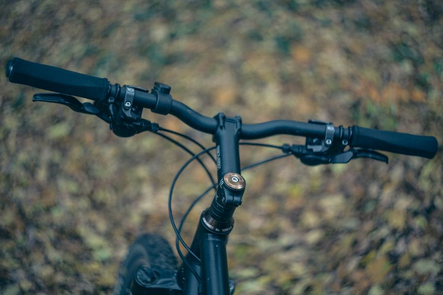 Close-up of a bicycle wheel and spokes