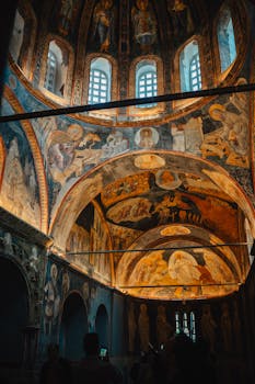 Explore the stunning Byzantine frescoes inside Istanbul's Kariye Mosque.