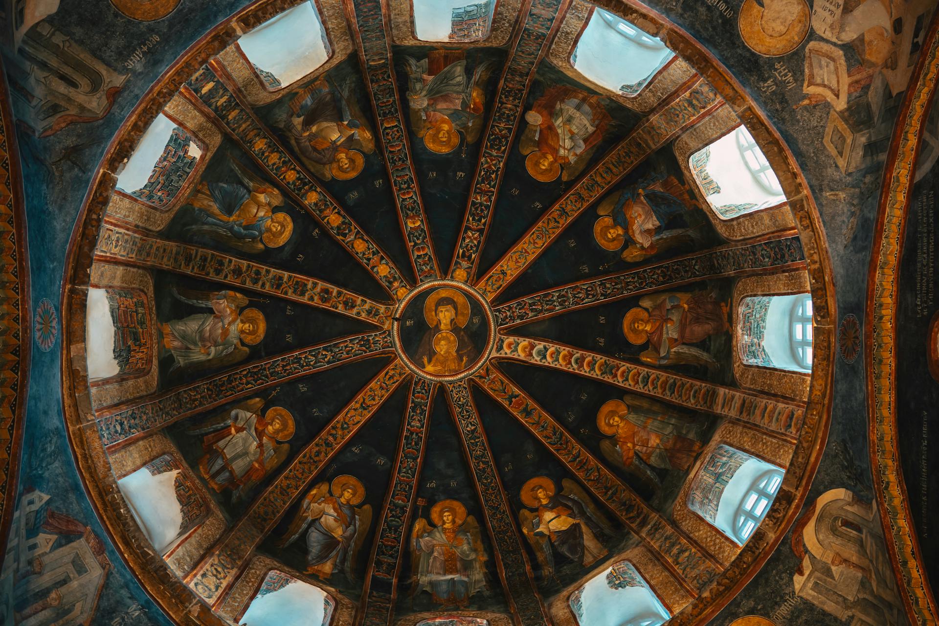 Mosaic of the Virgin and Child on the Vault of Former Chora Church