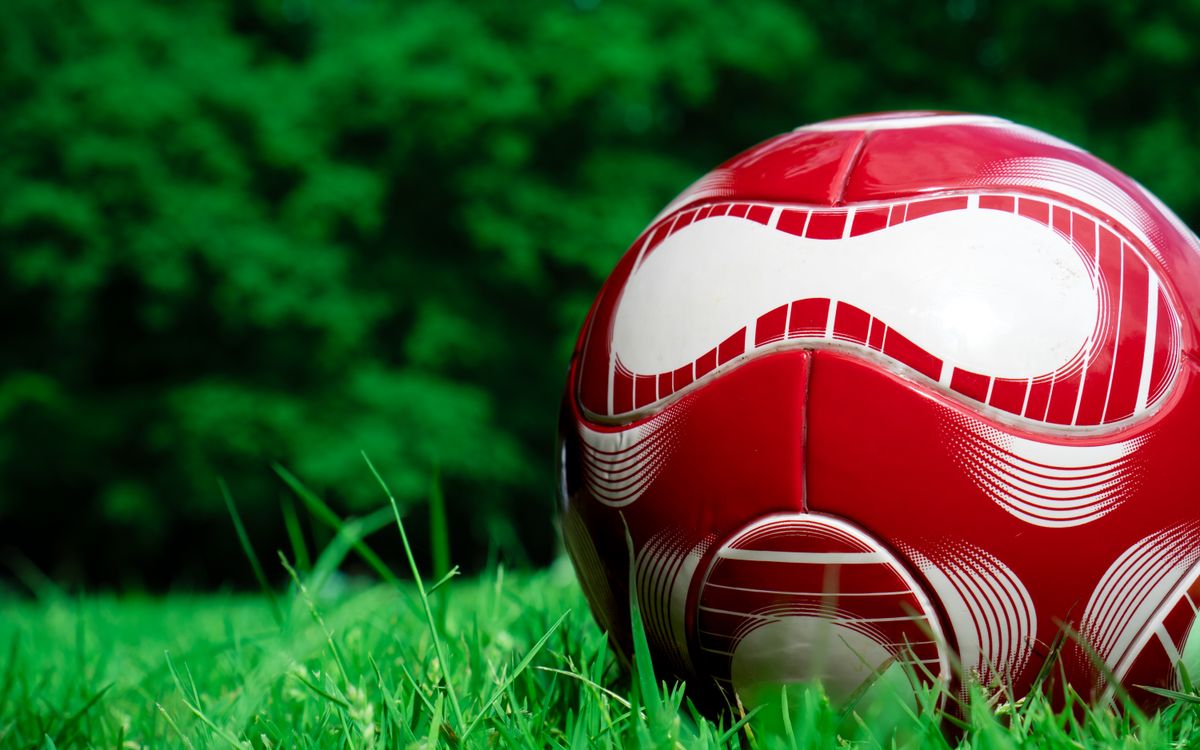 Close view of a red football surface